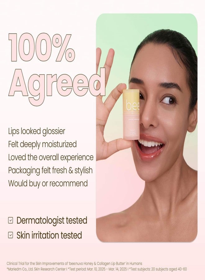 beenuvo Honey & Collagen Lip Butter, Hydrating Lip Treatment, Overnight Lip Mask, Moisturizing Lip Balm with Jojoba Oil & Squalane, Lip Care, Korean Skin Care (0.45 oz) - Image 5